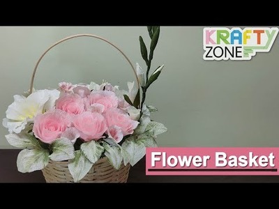 Simple flower basket arrangement. flower basket.mini boquet. colourful flower arrangement diy