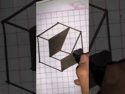Simple illusion 3D drawing step by step.#3D ILLUSION DRAWING #EASY DRAWING