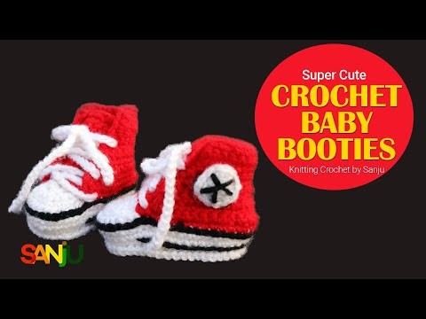 Super Cute Crochet Baby Booties for 0-3months Baby by @Knitting Crochet by Sanju | Baby Woolen Shoes