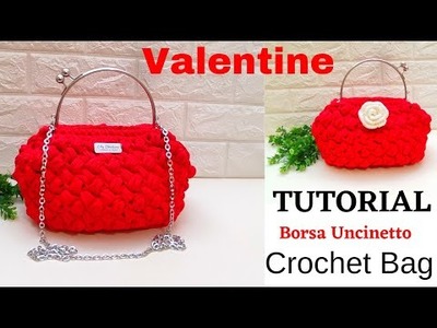 Tutorial : Crochet Bag " Valentine ". Borsa Uncinetto. Bolsa de croche