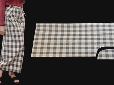 Very easy ⭐ [NO ELASTIC, NO ZIPPER] Palazzo Pants Cutting and Sewing | DIY Wrap culottes trousers