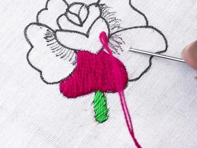 Very easy rose flower embroidery designs - cute and easy hand embroidery rose flower pattern