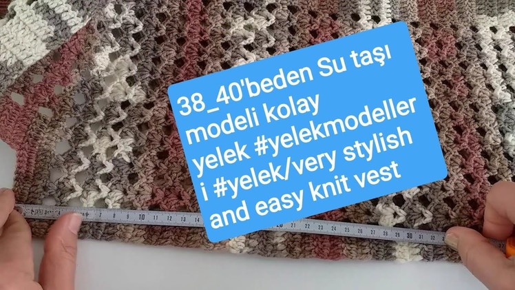38_40'beden Su taşı modeli kolay yelek #yelekmodelleri #yelek.very stylish and easy knit vest