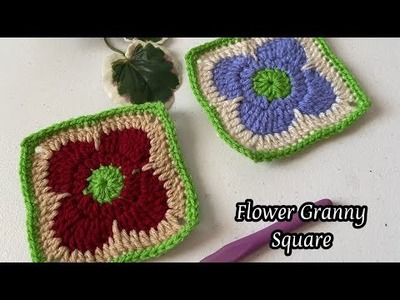 Crochet Flower Granny Square Tutorial#26