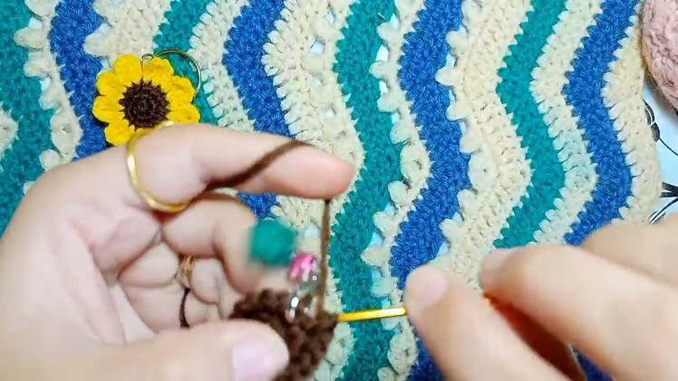 Crochet Sunflower Amigurumi Keychain Easy to Follow Tutorial
