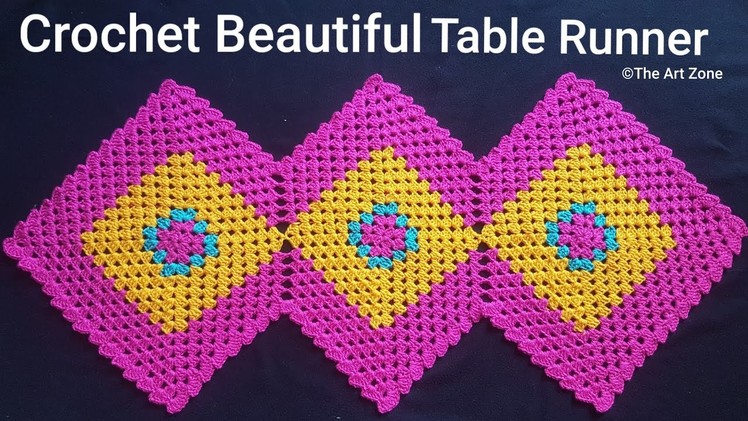 Crochet Table Runner with Granny Square | Easy Crochet Tutorial for Beginners
