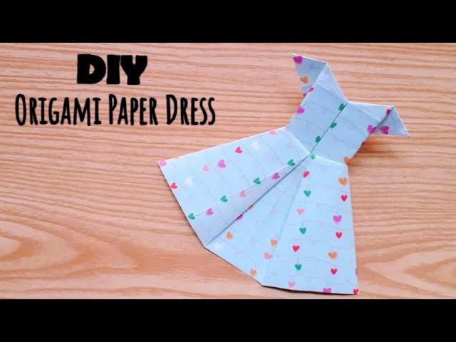 Cute DIY Origami Paper Dress. Handmade Paper Dress. Origami. Easy Paper Craft
