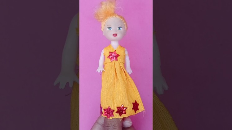Diy beautiful Barbie dress # shorts # mini Barbie # doll K craft and doll