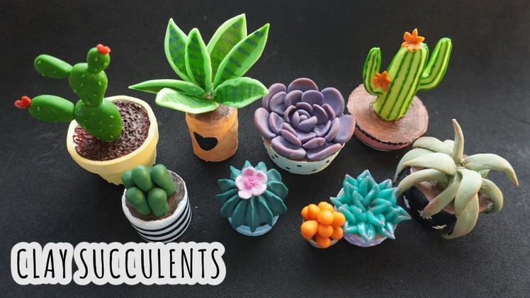 DIY Clay Succulents | Miniature Succulents | Clay Succulents Tutorial | Air Dry Clay Craft Ideas