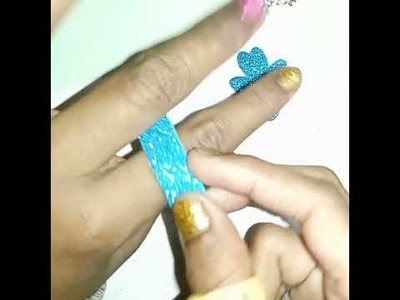 DIY cute glitter ring. handmade glitter ring. so easy craft from yeesha art and craft