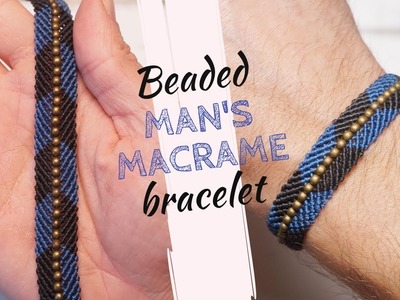 DIY mens bracelets with beads: man's macrame bracelet with beads tutorial [2022 NEW DESIGN]
