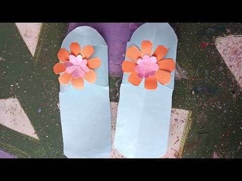 DIY paper craft ideas. How to make paper slippers. handmade paper slippers  #shorts #viralvideo