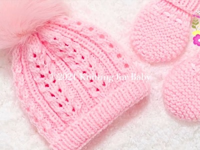 Easy knit baby hat for boys and girls LEFT HAND TUTORIAL 0-6M + more sizes