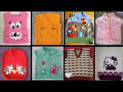 Hand Knitted half sweater design for baby girl and baby boy.Half Jacket design for baby