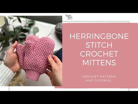 Herringbone Moss Stitch Crochet Mittens Pattern and Tutorial