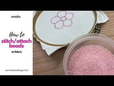 HOW TO ATTACH. STITCH. SEW BEADS TO FABRIC (very easy - needle and thread only)