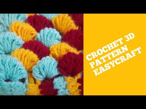 HOW TO CROCHET A 3D PATTERN * tutorial  lesson  number 3*DIY STITCHERS KITCHEN  WOOLENTHREADWORK