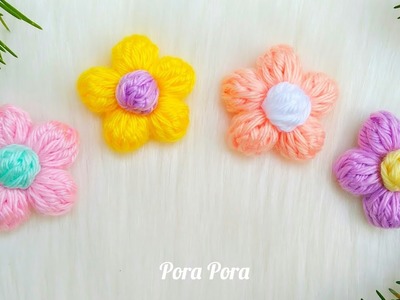 How To Crochet A Puff Flower I Easy Crochet Flower Tutorial For Beginners