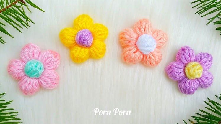 How To Crochet A Puff Flower I Easy Crochet Flower Tutorial For Beginners