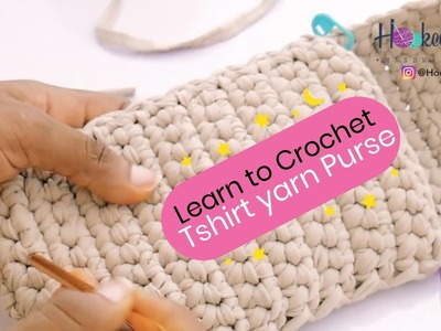 How to crochet a simple bag or purse using Tshirt Yarn: Beginner friendly