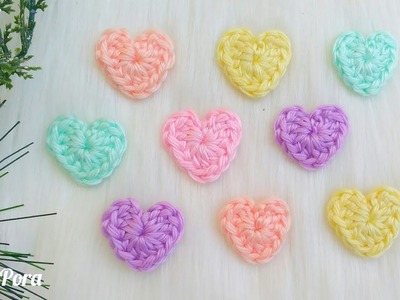 How To Crochet A Tiny Heart For Beginners I Step by Step Tutorial