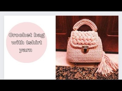 How to crochet bag with tshirt yarn.Part 1