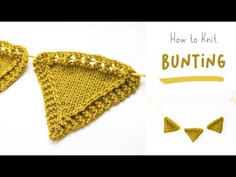 How to Knit BUNTING! | Easy Triangle Knitting Pattern | Stockinette Stitch with Eyelet Holes