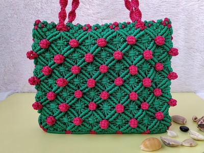 How to make a Macrame hand bag | Macrame bag making tutorial | sangitas craft
