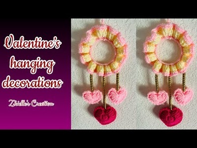 How to make a Valentine’s hanging decorations #crochet #veryeasyandsimple #valentine