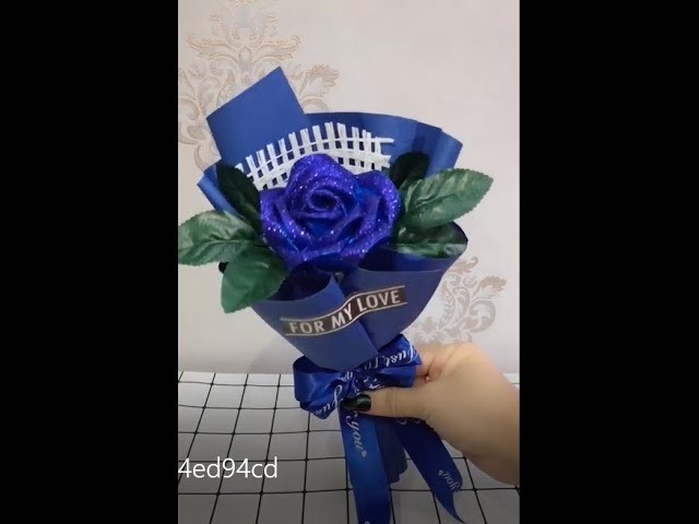 How to Make DIY Ribbon Blue Rose. Homemade Easy Craft || Crafts With Arsha