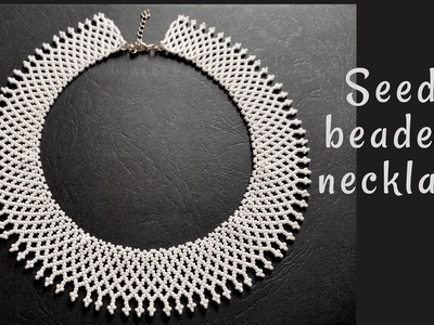 How to make netted necklace with seed beads, tutorial for beginners