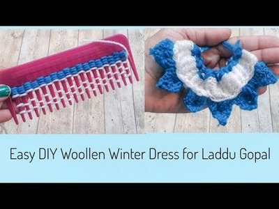 Make Easy DIY Woollen Winter Poncho Dress for Laddu Gopal|No knit Kanhaji ki Poshak|Quicky Crafts