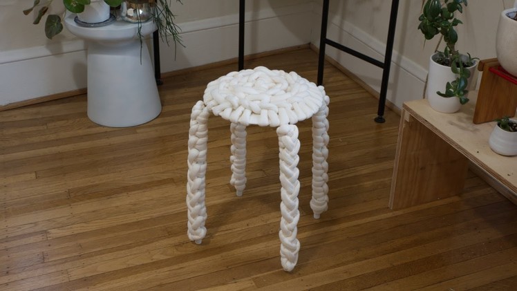 Marshmallow Chair | Hand Crochet (finger crochet) IKEA Marius Stool Tutorial