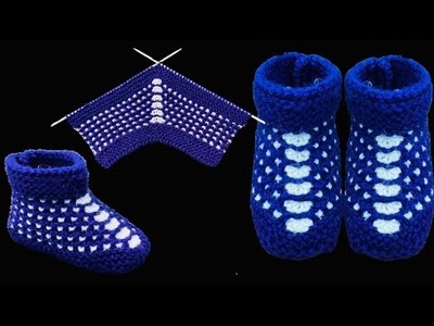 New Knitting Pattern For Baby Booties.Shoes.Socks.Jutti.Jurab.Baby Booties # 192  Aasan Trike Ki