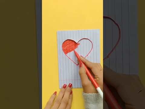 Notebook paper card idea| Heart greeting card| Handmade card easy| velentine day card|#shorts