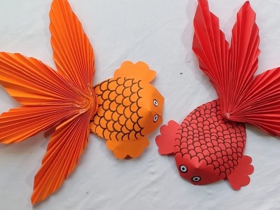 Paper fish - how to make an origami fish - easy paper crafts - craft with Marzia Komal