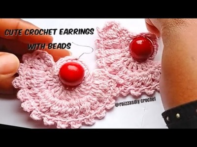 Super cute and easy crochet earrings for beginners step by step Tutorial | Boucles d'oreilles tuto