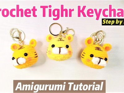 Super Easy Crochet TIGER Keychain - Amigurumi Tutorial | ❤️‍???? Step by Step ❤️‍????