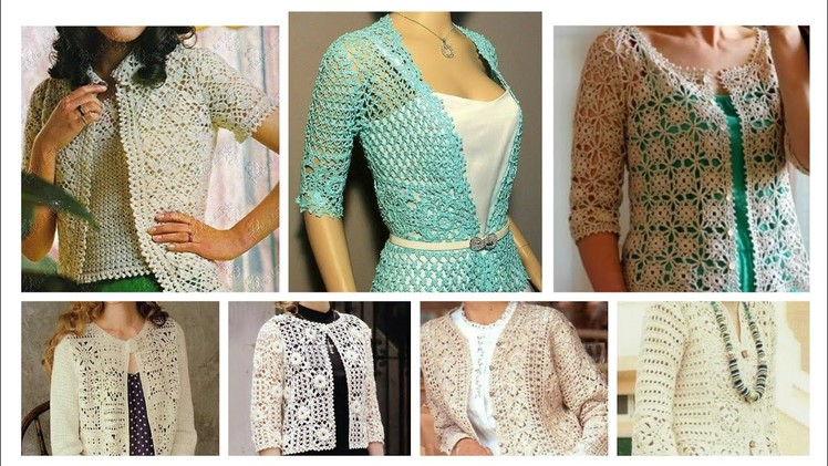 Trendy Designers Crochet  Embroidered Lace Pattern Cardigan Shrug,Vest Top#Open Jackets for girls