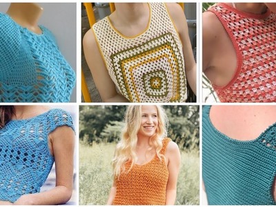 Trendy Designers Fancy 32 ???? Cotton Crochet knitt  Lace Pattern Crop #top blouse for Modern Ladies