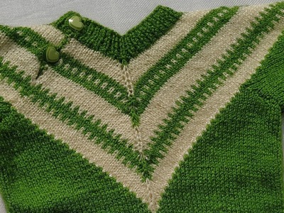 Two Colour Sweater Design For Baby Boy || V Neck Sweater Style || Two Color Knitting Pattern