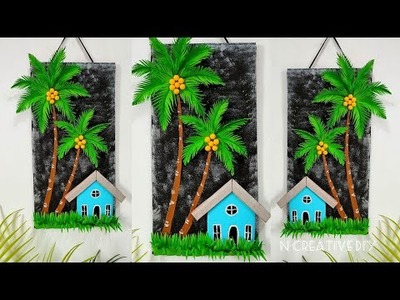 Unique coconut trees wall hanging | Paper craft for home decoration | Coconut trees wall decoration