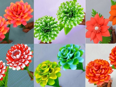 6 Easy Paper Flowers Most Popular on Youtube Channel | DIY Handmade Flower | Easy Crafts