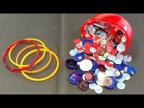 AMAZING TECHNIC FOR CRAFTING USING OLD BUTTON AND BANGLES | BEST OUT OF WASTE