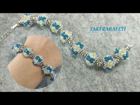 Basit Top Boncuk Bileklik Yapımı.Simple Beaded bead Bracelet. DIY.  How to make Beaded Bracelet