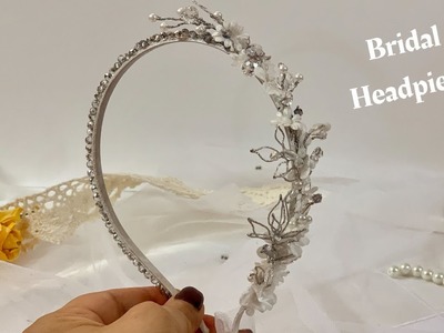 Bridal Headband , Diy , How to make headpieces with crystal beads