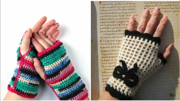 Coziest & trendy women crochet fingerless gloves patterns #crochet #fingerlessgloves