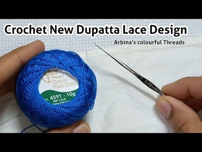 Crochet dupatta lace design, Crochet Lace pattern by @ARBINA'S COLOURFUL THREADS