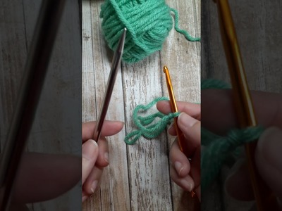 Crochet Hook Cast On (matches the basic bind off!) #Shorts