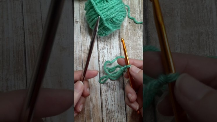 Crochet Hook Cast On (matches the basic bind off!) #Shorts